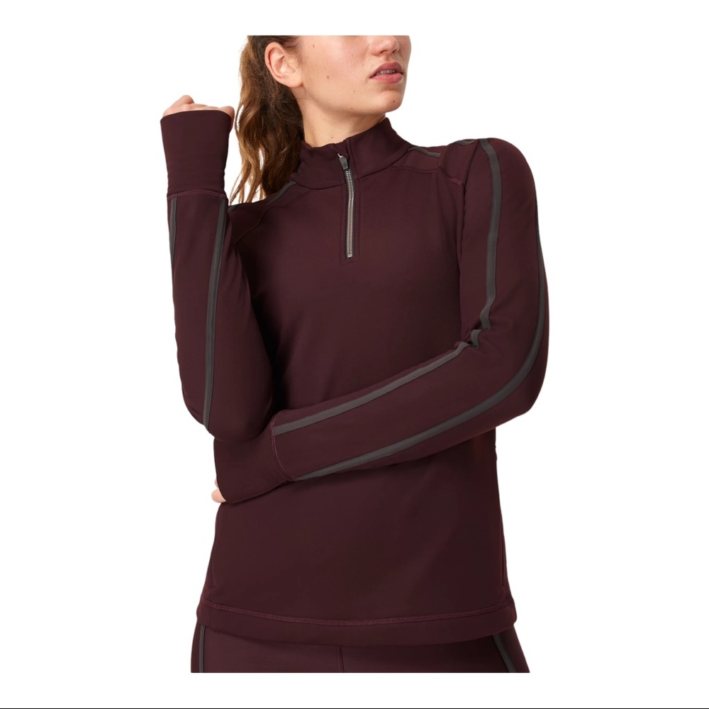 Sweaty Betty Thermodynamic Half Zip Pullover Black Cherry Purple size L